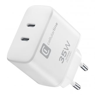 Cellular Line Caricabatterie da Rete Power Delivery 35W con Doppia Porta USB-C