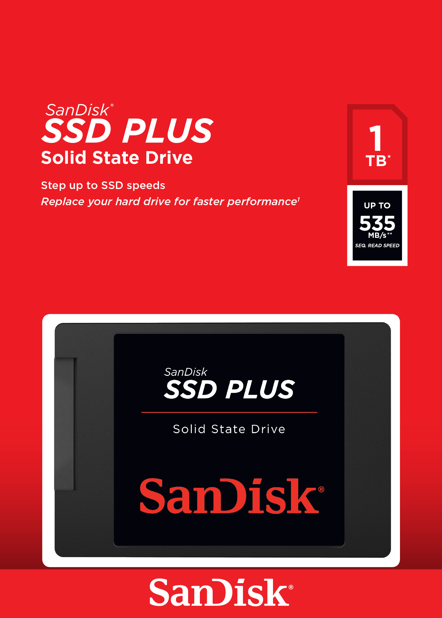 Sandisk SDSSDA-1T00-G27 SSD Interno 1TB SATA3 Plus