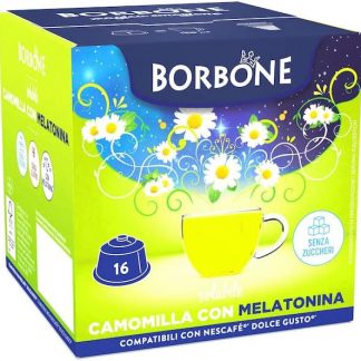 Caffe Borbone 16 Capsule Camomilla alla Melatonina Compatibili Dolce Gusto