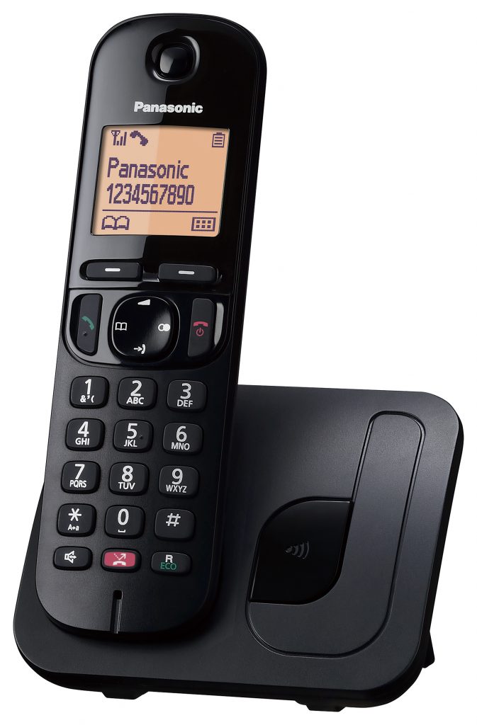 Panasonic KX-TGC250 Cordless Nero Utilizzo Semplice Funzione Sveglia e Vivavoce