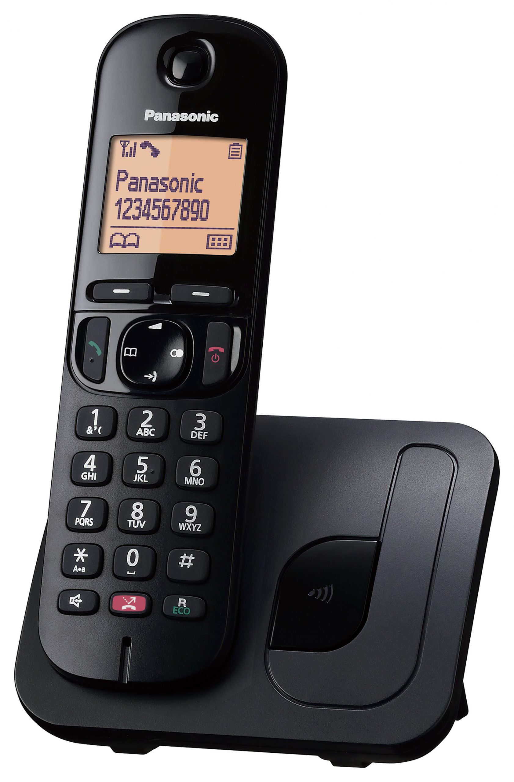 Panasonic KX-TGC250 Cordless Nero Utilizzo Semplice Funzione Sveglia e Vivavoce