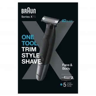 Braun XT5100 Nero-silver Regola Barba-Corpo Ricaricabile con 5 pettini