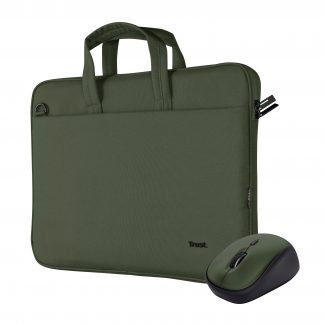 Trust Bologna Verde Borsa per Notebook Fino a 16 Pollici con Mouse