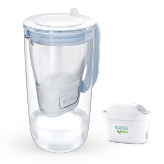 Brita Glas Light Blue Caraffa Filtrante in Vetro 2.5 Lt con 1 Filtro Maxtra Pro