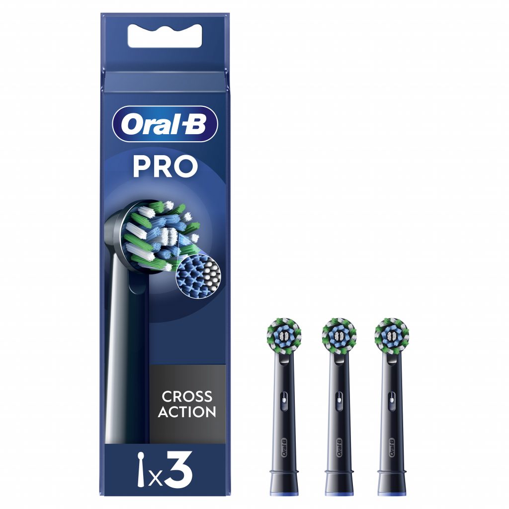 Oral-B EB50BRX Testina di Ricambio Cross Action Nera 3 Pezzi