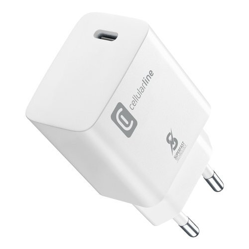 Cellular Line ACHSMUSBCPD25WSMLW Caricabatterie Bianco 25W
