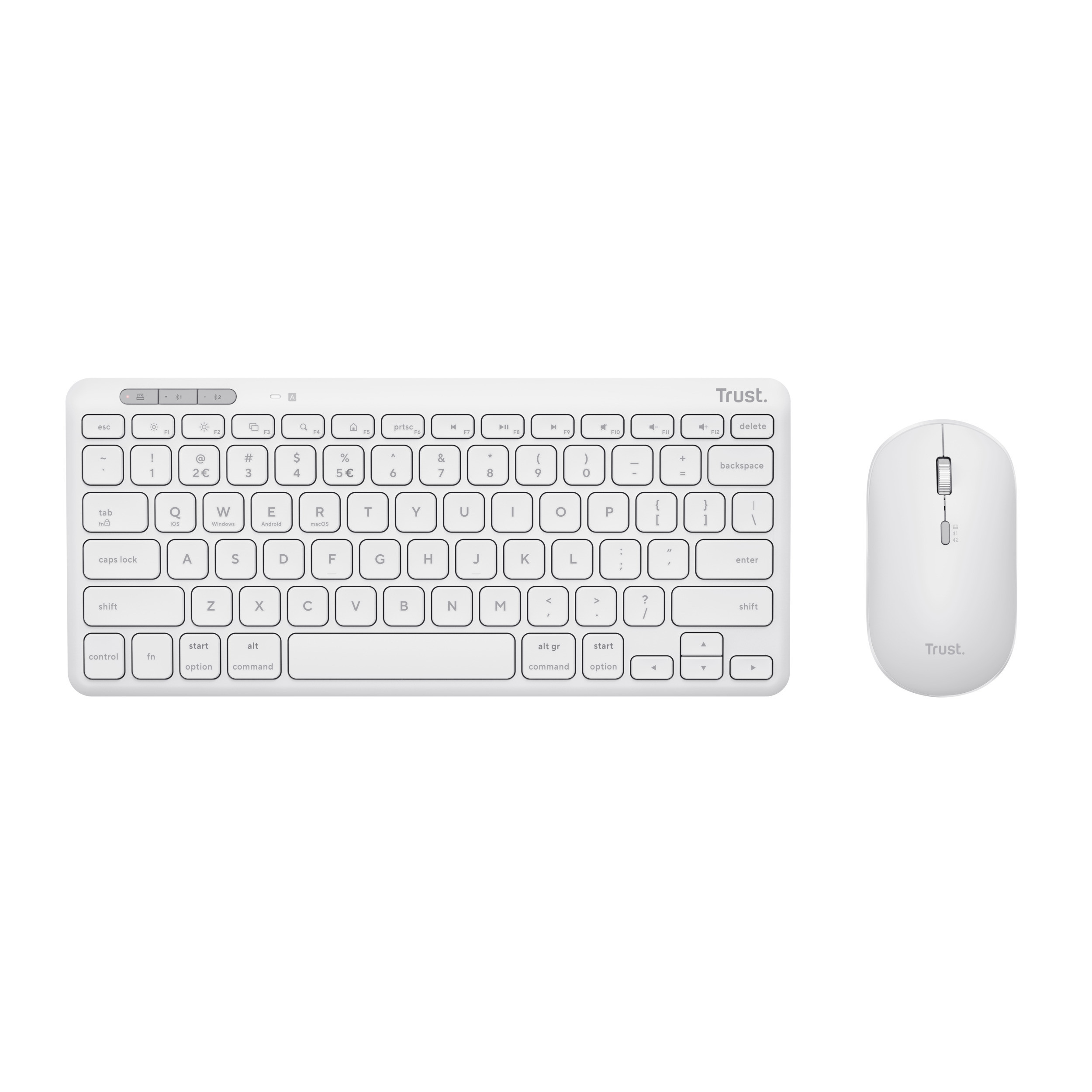Trust Lyra White Kit Tastiera e Mouse Wireless