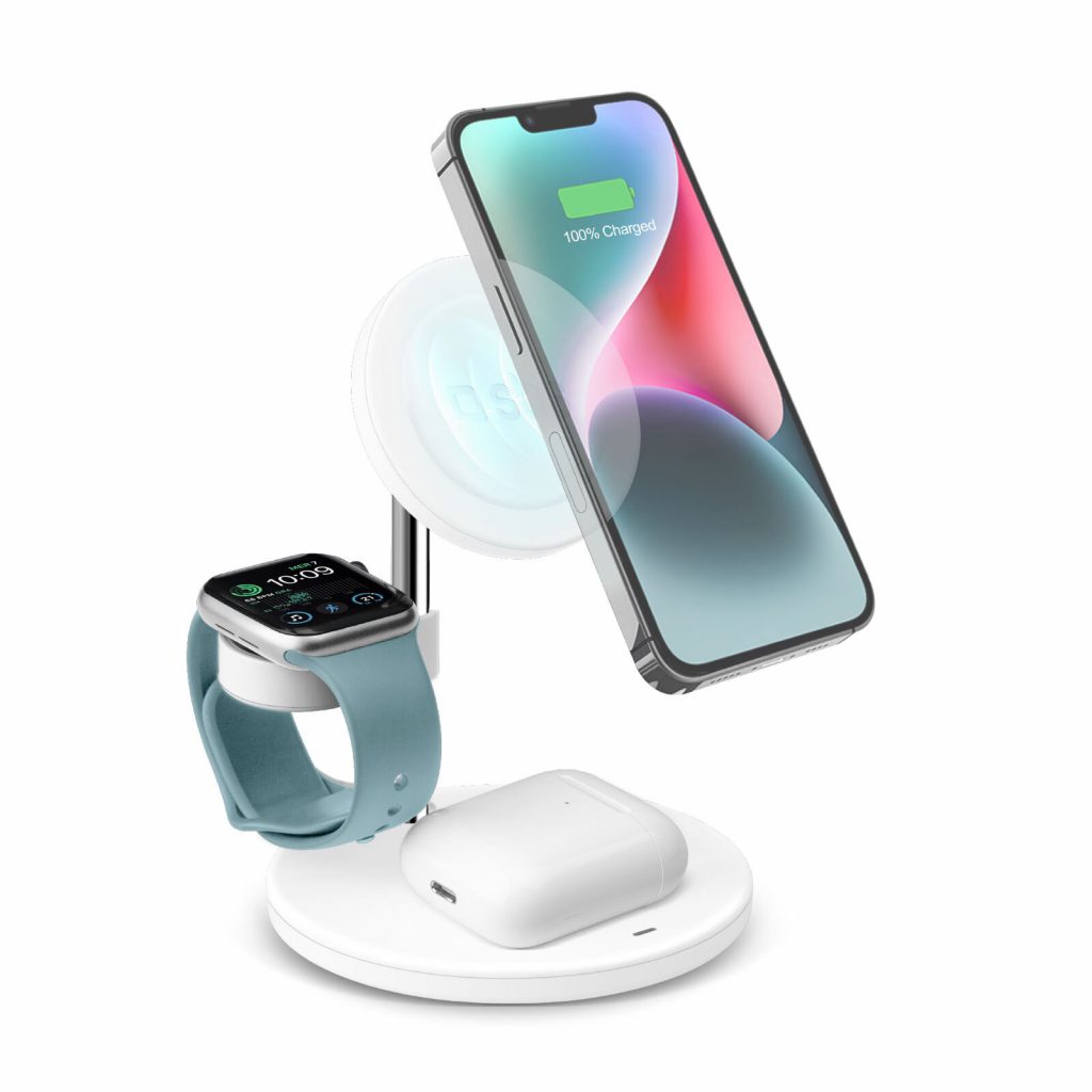 SBS TEWIRMAG3IN1 Stazione di Ricarica Wireless Verticale 3 in 1