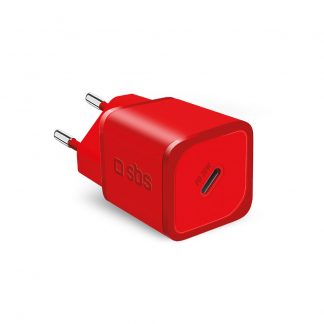 SBS TETRGAN1C20R Rosso Caricabatterie Ultrarapido GaN da 20 Watt