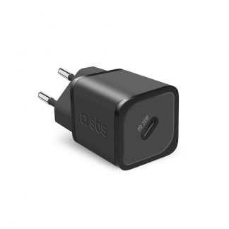SBS TETRGAN1C20K Nero Caricabatterie Ultrarapido GaN da 20 Watt