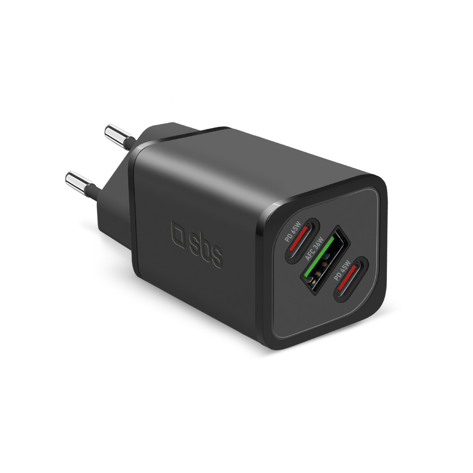 SBS TETRGANUSB2C65W Caricabatterie Rete Gan 2 USB-C 1 USB 65W