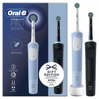 Oral-B Vitality Pro Duo Coppia Spazzolini Elettrici 1 Nero e 1 Azzurro