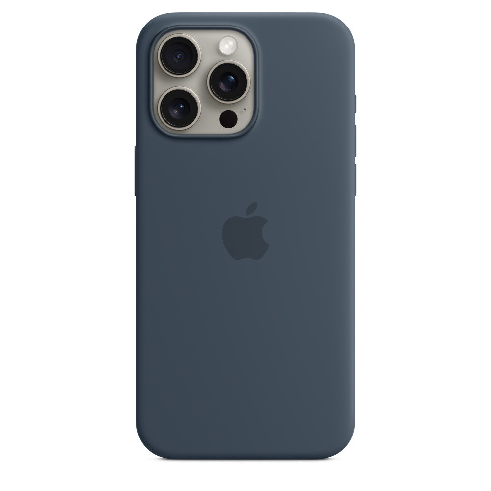Apple MT1P3ZMA Cover Blu in Silicone Magsafe per Iphone 15 Pro Max Storm