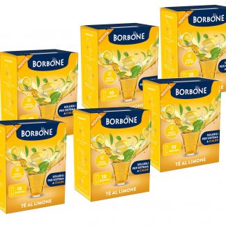 Caffe Borbone Stick The Limone 6 Confezioni da 10 Bustine di Preparato Solubile