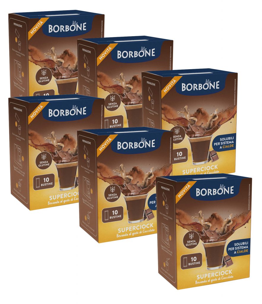 Caffe Borbone Stick Superciock 8 Confezioni 10 Pezzi Preparato Gusto Cioccolata