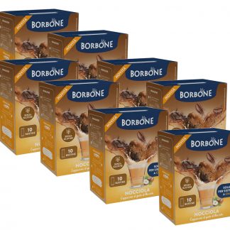 Caffe Borbone Stick Nocciola 8 Confezioni 10 Bustine Cappuccino alla Nocciola