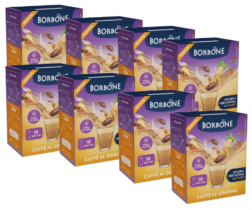 Caffe Borbone Stick Ginseng 8 Confezioni 10 Bustine Preparato Caffe al Ginseng