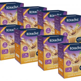 Caffe Borbone Stick Ginseng 8 Confezioni 10 Bustine Preparato Caffe al Ginseng