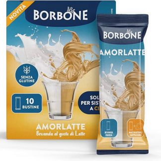 Caffe Borbone Amorlatte 8 Confezioni da 10 Stick Bevanda Solubile
