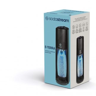 Sodastream E-Terra Black Gasatore Elettrico con Bottiglia 1 Litro e Cilindro Gas