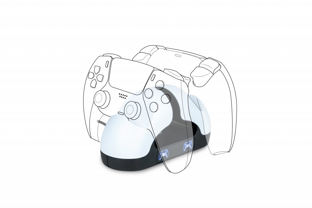 Bigben PS5DUALCHARGERV3 Base Di Ricarica Bianco Doppia per Controller PS5