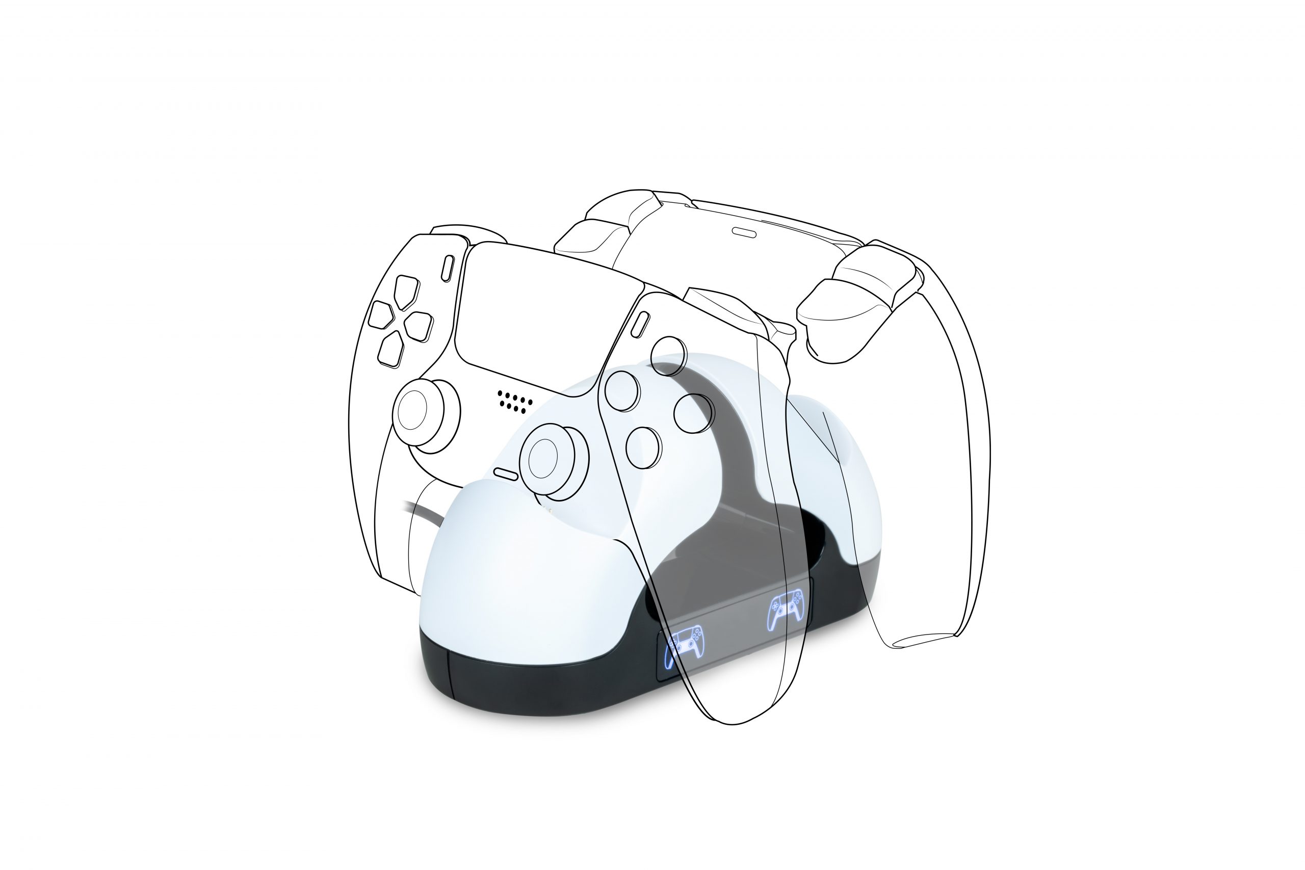 Bigben PS5DUALCHARGERV3 Base Di Ricarica Bianco Doppia per Controller PS5