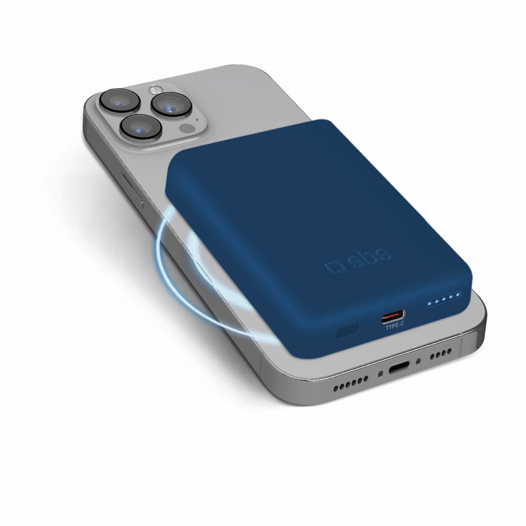 SBS TEBB5000MAG1CB Blu Powerbank Wireless 5000mAh Mag Safe USB-C