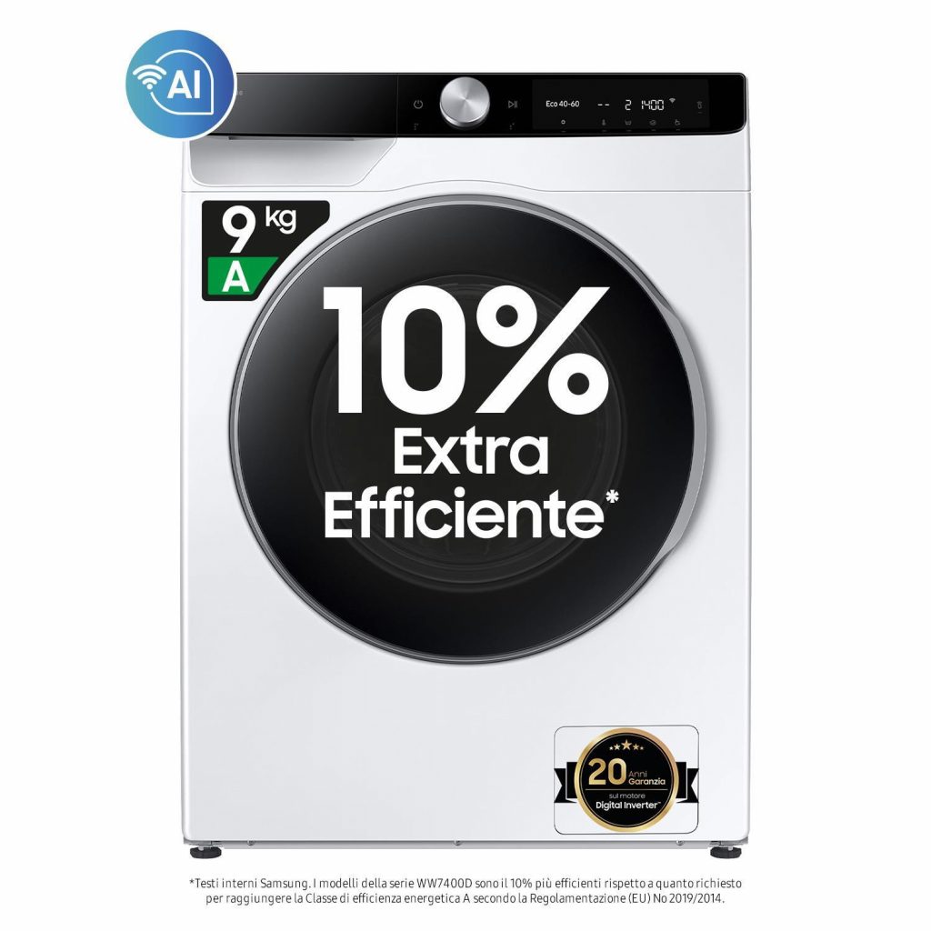 Samsung WW90DG6U85LKU3 Lavatrice Carica Frontale 9KG 1500 Giri con Ecodosatore