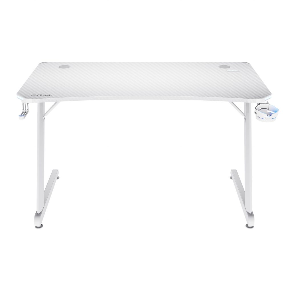 Trust GXT709W Luminus White Scrivania da Gaming con Illuminazione RGB