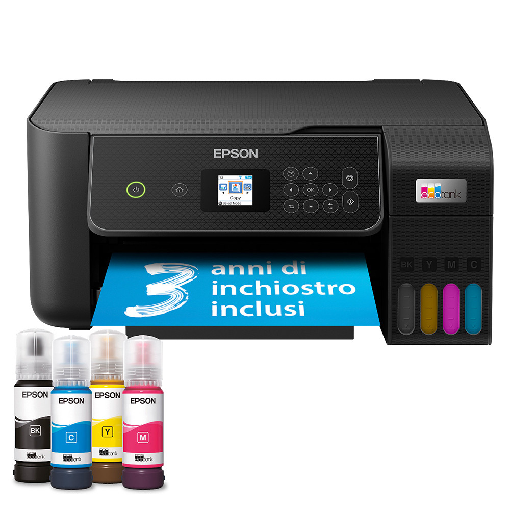Epson ET-2870 Stampante Multifunzione Inkjet Wi-Fi con 4 Serbatoi Inchiostro
