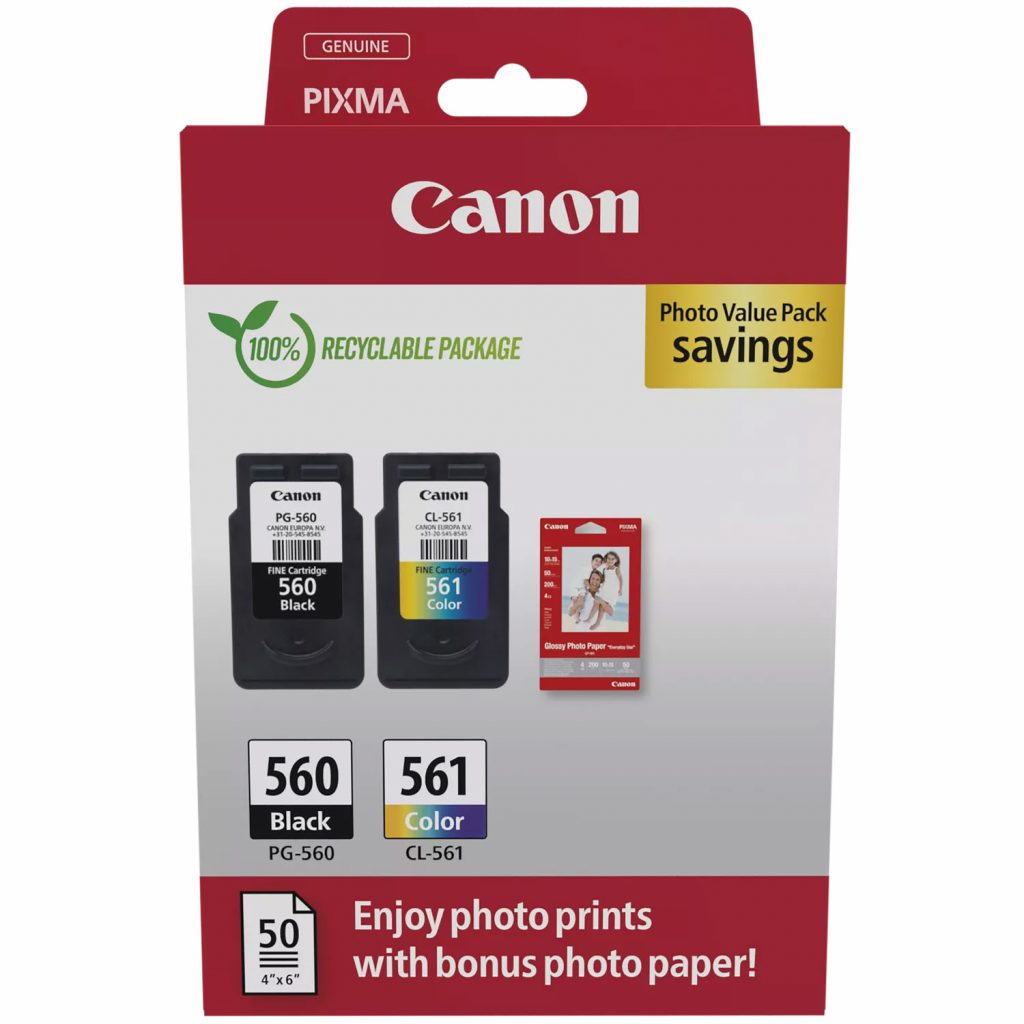 Canon PG560-CL561 Multipack 2 Cartucce Ink Jet con Carta Fotografica