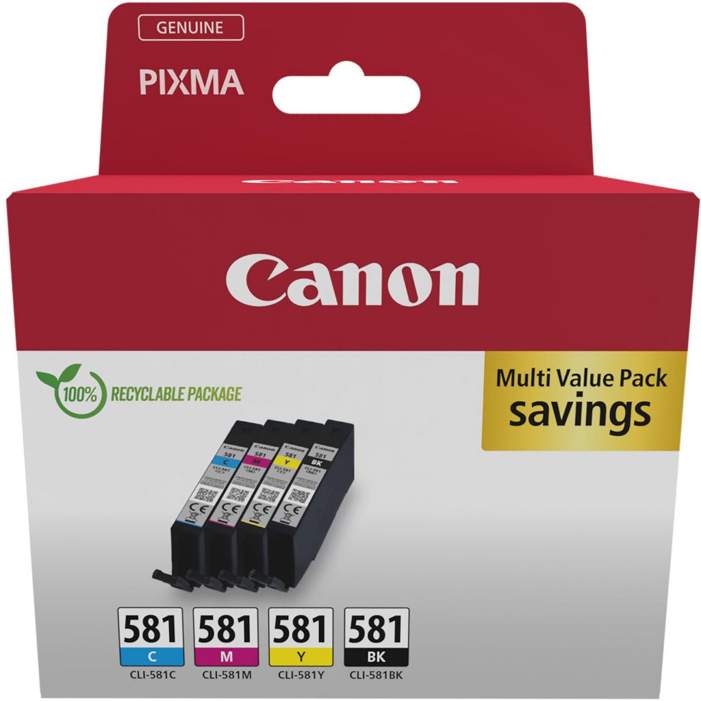 Canon CLI-581 Multipack 4 Cartucce Ink Jet C-M-Y-BK
