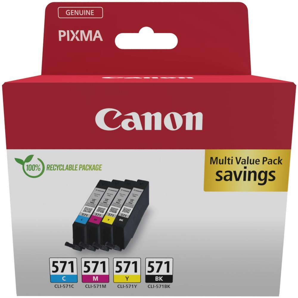 Canon CLI-571 Multipack 4 Cartucce Ink Jet C-M-Y-BK