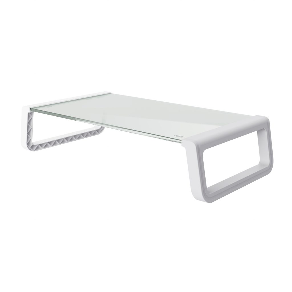 Trust Monta Supporto per Monitor in Vetro Temperato Colore Bianco