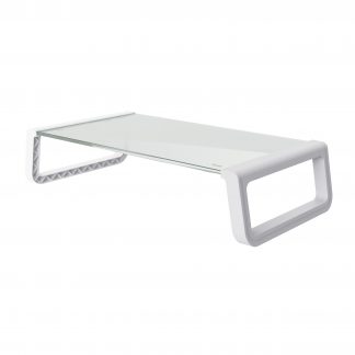 Trust Monta Supporto per Monitor in Vetro Temperato Colore Bianco