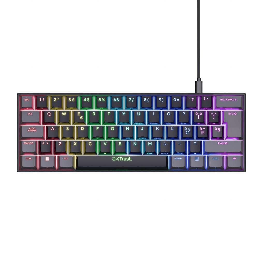 Trust GXT 867 Acira Tastiera Meccanica da Gaming Mini con Illuminazione RGB