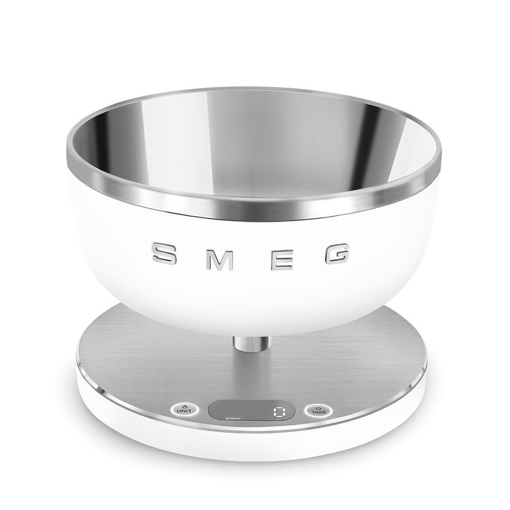 Smeg KSC01WHMWW Bianco Opaco Bilancia da Cucina Digitale con Ciotola Portata 5KG
