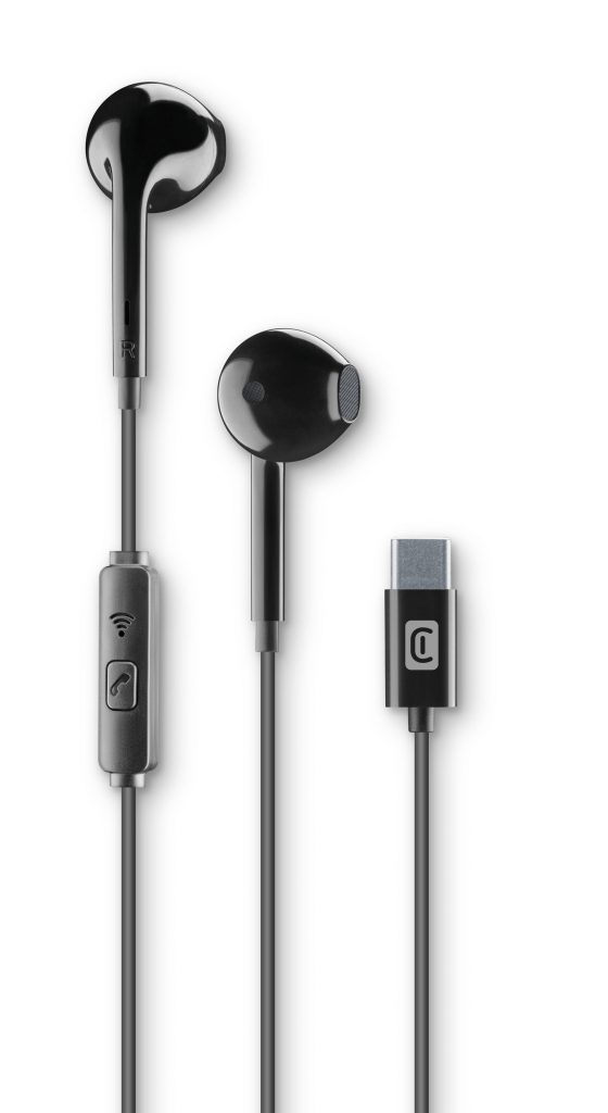 Cellular Line AUCAPSULETYPECK Auricolare Nero con Microfono In-ear USB-C