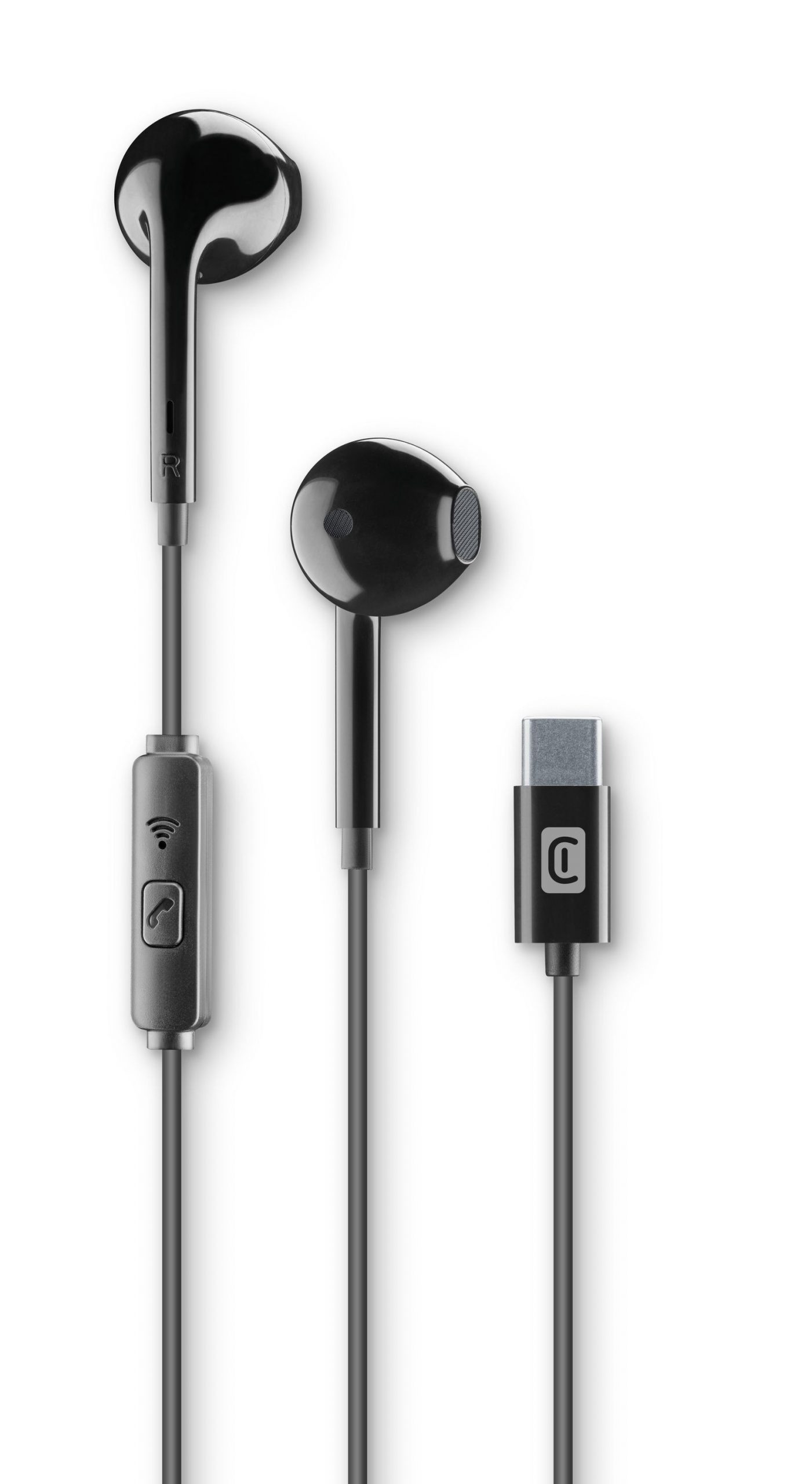 Cellular Line AUCAPSULETYPECK Auricolare Nero con Microfono In-ear USB-C
