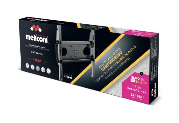 Meliconi 400F Extra Supporto Parete TV 32-88 Pollici Muro 60KG Cartongesso 35KG