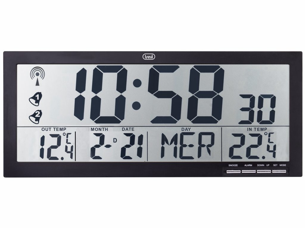Trevi OM 3530RC Orologio Digitale da Parete Radiocontrollato con Sensore Esterno