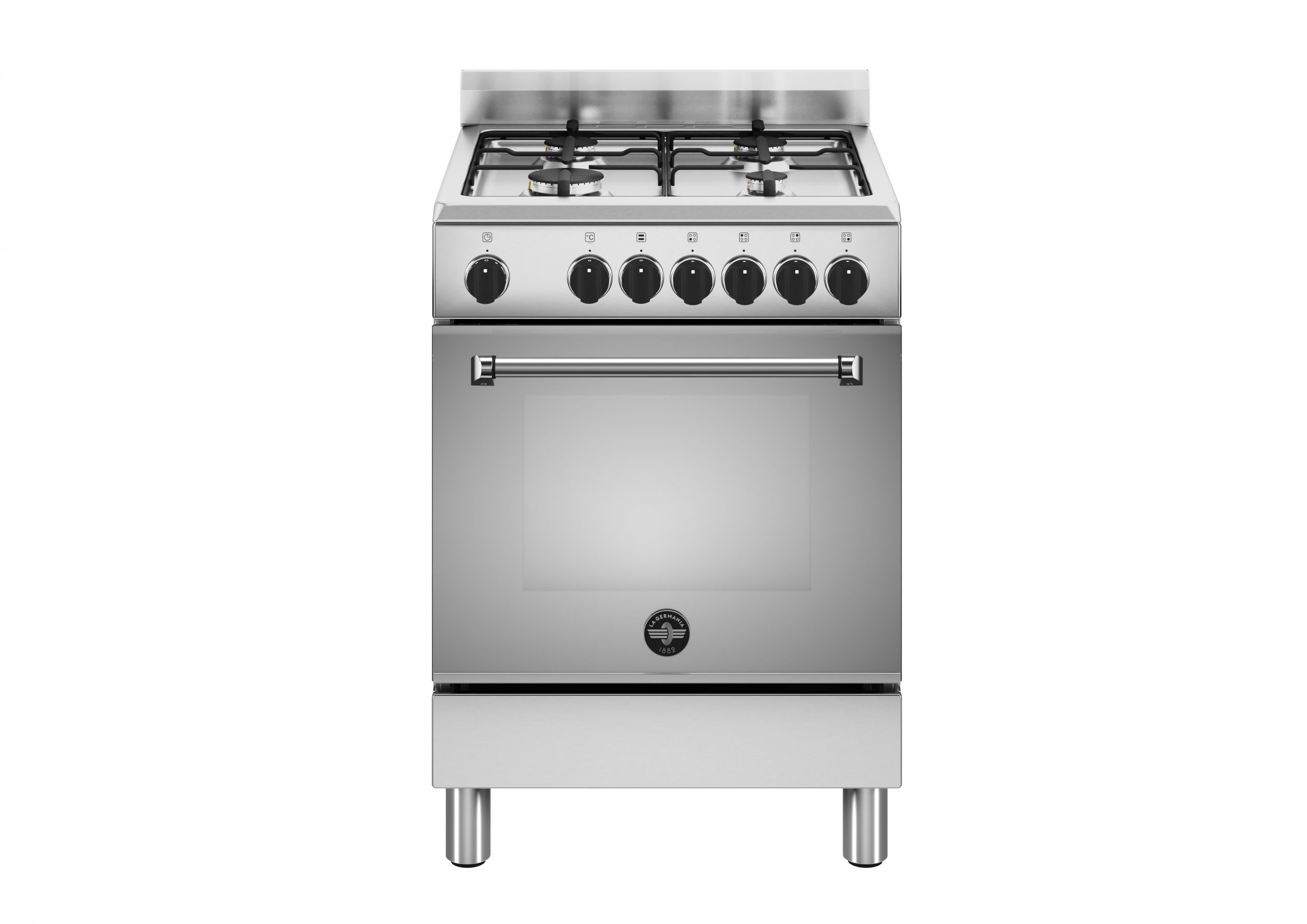 La Germania AMN664EXV24 Inox Cucina a Gas 60CM 4 Fuochi con Forno Elettrico