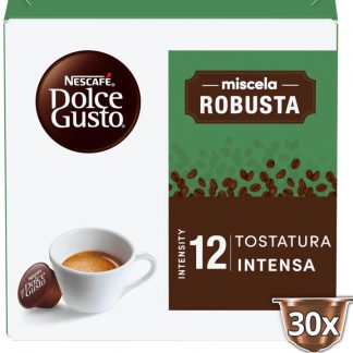 Nescafe Confezione 30 Capsule Caffe Miscela Robusta Compatibili Dolce Gusto