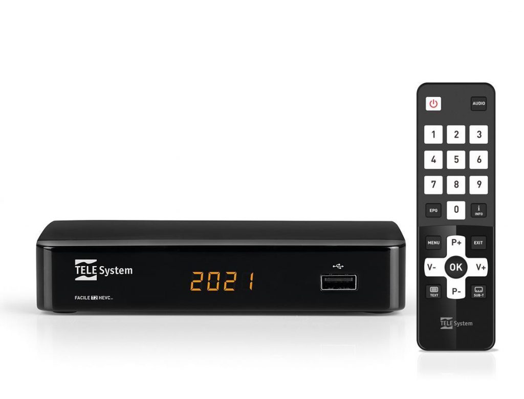 Telesystem Facile DVB-T2 HEVC Ricevitore Digitale Terrestre HD