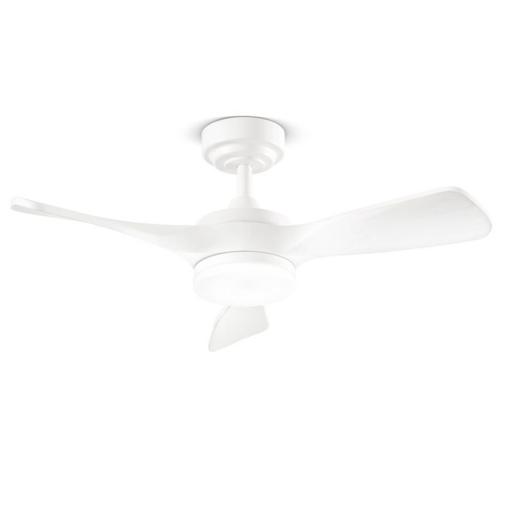 Perenz 7186BCT Ventilatore da Soffitto 3 Pale in Metallo Bianco con Luce LED 40W