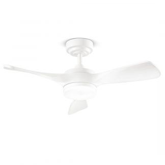 Perenz 7186BCT Ventilatore da Soffitto 3 Pale in Metallo Bianco con Luce LED 40W