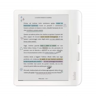 Kobo Libra Colour White Ebook 7 Pollici con Schermo a Colori Supporto Audiolibri