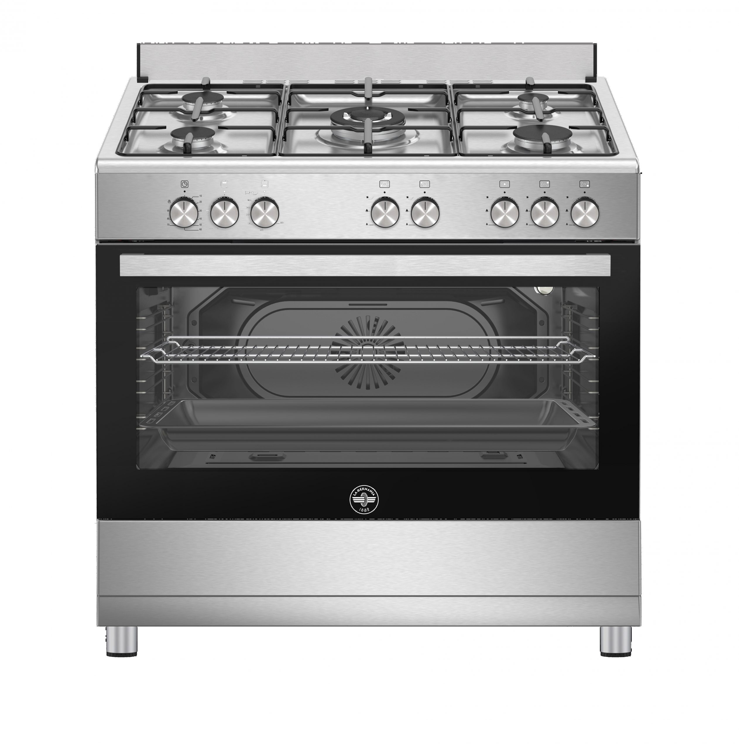 La Germania SE965GX24 Inox Cucina 90CM 5 Fuochi a Gas Forno Ventilato a Gas