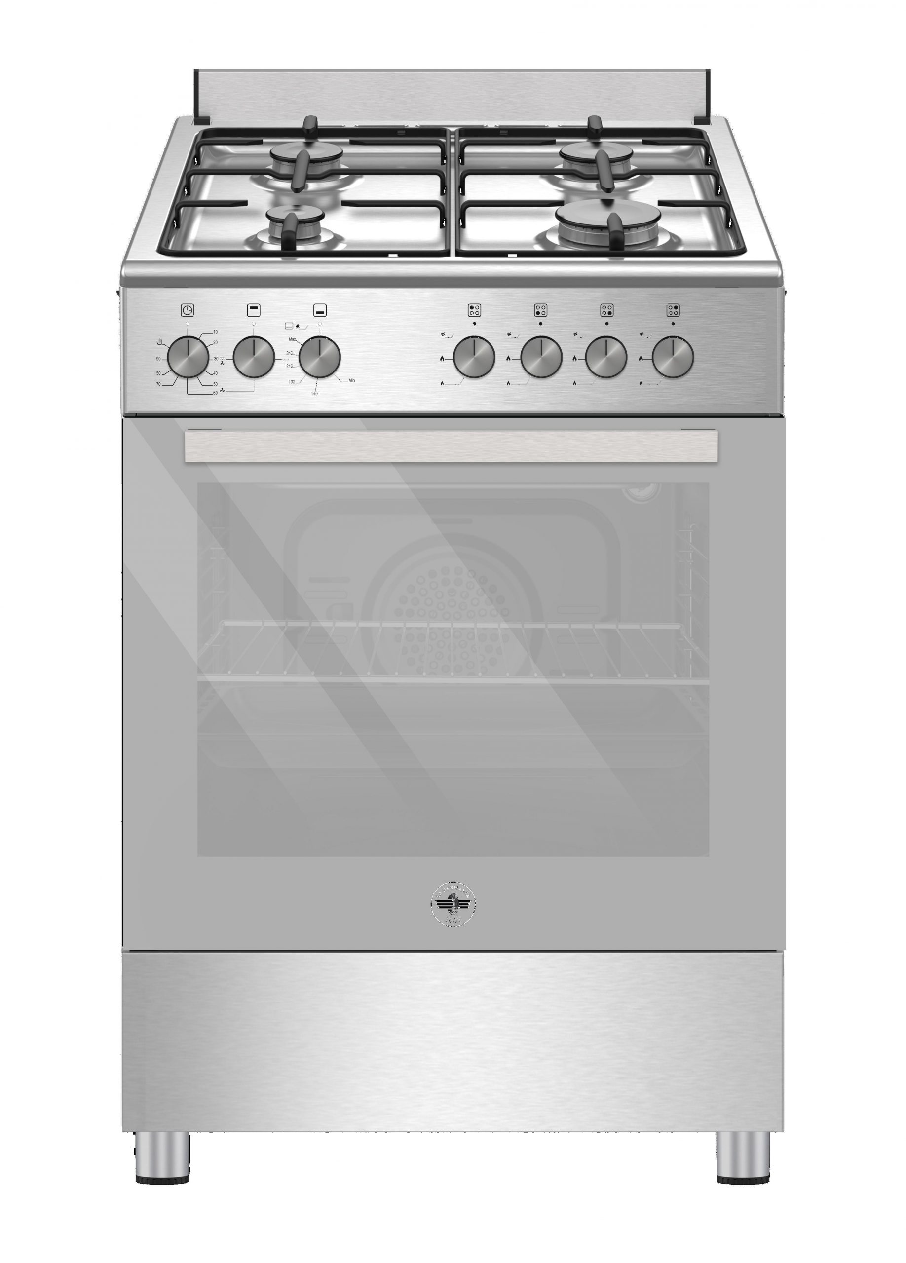 La Germania SE664GX24 Inox Cucina 60CM 4 Fuochi a Gas Forno Ventilato a Gas