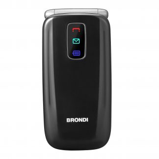 Brondi Amico Leale Nero Metal Cellulare Flip Dualsim con Tasto SOS
